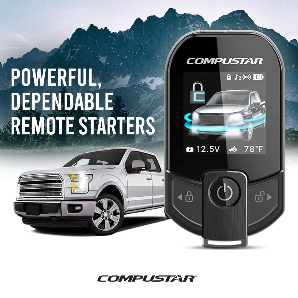 Compustar remote starter with two-way remote and vehicle